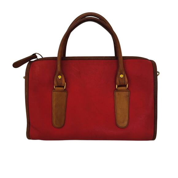 Coach Vintage Madison Satchel Handbag Doctor's Bag Red/Brown USA Made - Picture 1 of 13